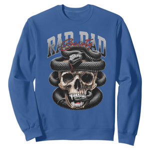 Funny Rad Dad Society Sweatshirt Dad Life Skull Snake Fathers Day TS11 Royal Blue Print Your Wear