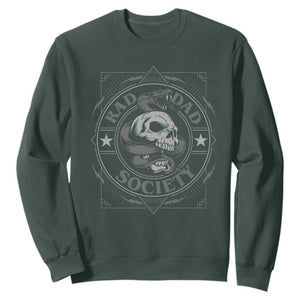 Funny Rad Dad Society Sweatshirt Vintage Skull Snake Fathers Day TS11 Dark Forest Green Print Your Wear