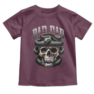 Funny Rad Dad Society Toddler T Shirt Dad Life Skull Snake Fathers Day TS11 Maroon Print Your Wear