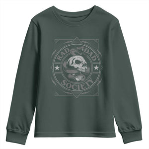 Funny Rad Dad Society Youth Sweatshirt Vintage Skull Snake Fathers Day TS11 Dark Forest Green Print Your Wear