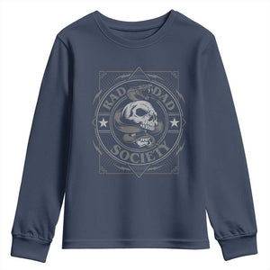 Funny Rad Dad Society Youth Sweatshirt Vintage Skull Snake Fathers Day TS11 Navy Print Your Wear
