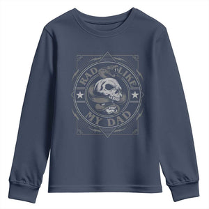 Funny Rad Like My Dad Youth Sweatshirt Vintage Skull Snake Fathers Day TS11 Navy Print Your Wear