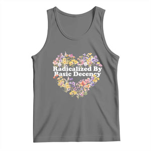 Funny Radicalized By Basic Decency Tank Top Women Floral Heart TS11 Black Heather Print Your Wear