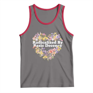 Funny Radicalized By Basic Decency Tank Top Women Floral Heart TS11 Deep Heather Red Print Your Wear