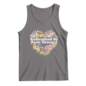 Funny Radicalized By Basic Decency Tank Top Women Floral Heart TS11 Deep Heather Print Your Wear