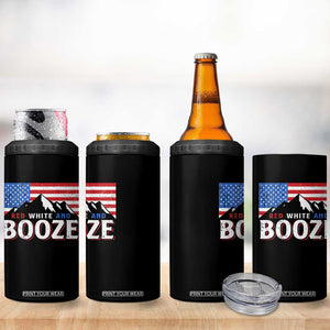 Funny Red White And Booze 4 in 1 Can Cooler Tumbler 4th Of July Beer American Flag TS11 Print Your Wear