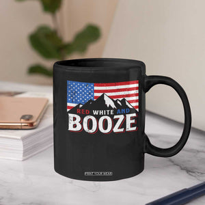 Funny Red White And Booze Coffee Mug 4th Of July Beer American Flag TS11 Print Your Wear