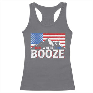 Funny Red White And Booze Racerback Tank Top 4th Of July Beer American Flag TS11 Charcoal Print Your Wear
