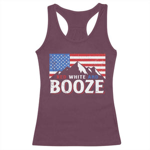 Funny Red White And Booze Racerback Tank Top 4th Of July Beer American Flag TS11 Maroon Print Your Wear