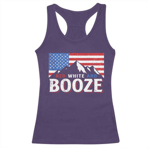 Funny Red White And Booze Racerback Tank Top 4th Of July Beer American Flag TS11 Purple Print Your Wear