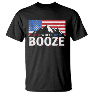 Funny Red White And Booze T Shirt 4th Of July Beer American Flag TS11 Black Print Your Wear