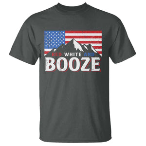 Funny Red White And Booze T Shirt 4th Of July Beer American Flag TS11 Dark Heather Print Your Wear