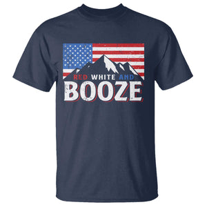 Funny Red White And Booze T Shirt 4th Of July Beer American Flag TS11 Navy Print Your Wear
