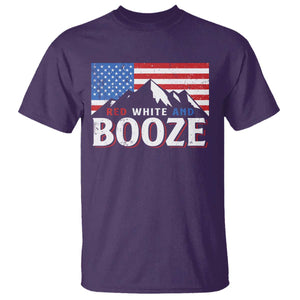 Funny Red White And Booze T Shirt 4th Of July Beer American Flag TS11 Purple Print Your Wear