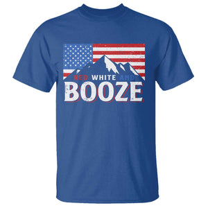 Funny Red White And Booze T Shirt 4th Of July Beer American Flag TS11 Royal Blue Print Your Wear