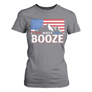 Funny Red White And Booze T Shirt For Women 4th Of July Beer American Flag TS11 Charcoal Print Your Wear