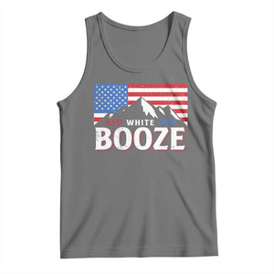 Funny Red White And Booze Tank Top 4th Of July Beer American Flag TS11 Black Heather Print Your Wear