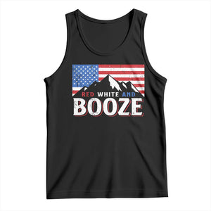 Funny Red White And Booze Tank Top 4th Of July Beer American Flag TS11 Black Print Your Wear