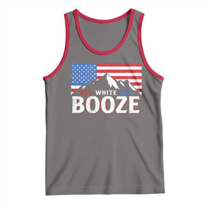 Funny Red White And Booze Tank Top 4th Of July Beer American Flag TS11 Deep Heather Red Print Your Wear