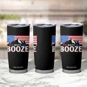 Funny Red White And Booze Tumbler Cup 4th Of July Beer American Flag TS11 Print Your Wear
