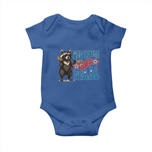 Funny Red White And Feral Baby Onesie Raccoon 4th of July Patriotic TS11 Royal Blue Print Your Wear