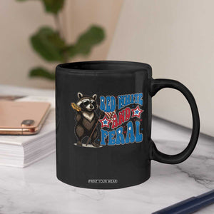 Funny Red White And Feral Coffee Mug Raccoon 4th of July Patriotic TS11 Print Your Wear