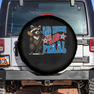 Funny Red White And Feral Spare Tire Cover Raccoon 4th of July Patriotic TS11 No hole Black Print Your Wear
