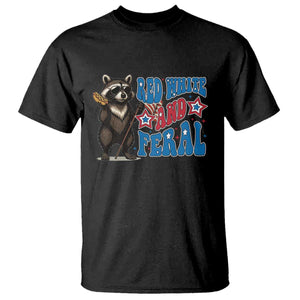Funny Red White And Feral T Shirt Raccoon 4th of July Patriotic TS11 Black Print Your Wear