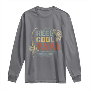 Funny Reel Cool Papa Long Sleeve Shirt Fishing Dad Fisherman Father's Day TS11 Charcoal Print Your Wear