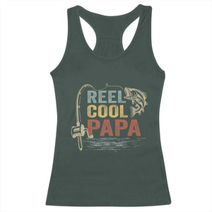 Funny Reel Cool Papa Racerback Tank Top Fishing Dad Fisherman Father's Day TS11 Print Your Wear