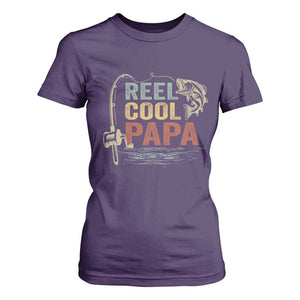 Funny Reel Cool Papa T Shirt For Women Fishing Dad Fisherman Father's Day TS11 Purple Print Your Wear