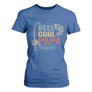 Funny Reel Cool Papa T Shirt For Women Fishing Dad Fisherman Father's Day TS11 Royal Blue Print Your Wear