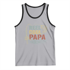 Funny Reel Cool Papa Tank Top Fishing Dad Fisherman Father's Day TS11 Athletic Heather Black Print Your Wear