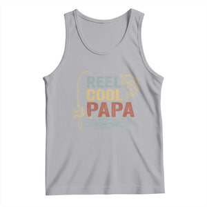 Funny Reel Cool Papa Tank Top Fishing Dad Fisherman Father's Day TS11 Athletic Heather Print Your Wear