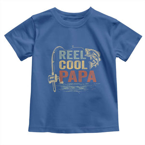 Funny Reel Cool Papa Toddler T Shirt Fishing Dad Fisherman Father's Day TS11 Royal Blue Print Your Wear