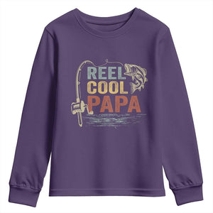 Funny Reel Cool Papa Youth Sweatshirt Fishing Dad Fisherman Father's Day TS11 Print Your Wear