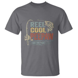 Funny Reel Cool Peepaw T Shirt Fishing Grandpa Fisherman Father's Day TS11 Charcoal Print Your Wear