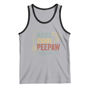 Funny Reel Cool Peepaw Tank Top Fishing Grandpa Fisherman Father's Day TS11 Athletic Heather Black Print Your Wear