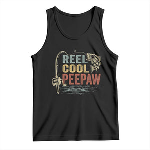 Funny Reel Cool Peepaw Tank Top Fishing Grandpa Fisherman Father's Day TS11 Athletic Heather Print Your Wear