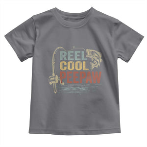 Funny Reel Cool Peepaw Toddler T Shirt Fishing Grandpa Fisherman Father's Day TS11 Charcoal Print Your Wear