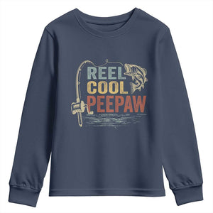 Funny Reel Cool Peepaw Youth Sweatshirt Fishing Grandpa Fisherman Father's Day TS11 Print Your Wear