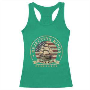 Funny Rejecting Kings Since 1773 Racerback Tank Top Vintage Patriotic USA TS11 Irish Green Print Your Wear