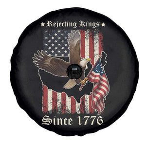 Funny Rejecting Kings Since 1776 Spare Tire Cover Vintage American Flag Bald Eagle TS11 Print Your Wear