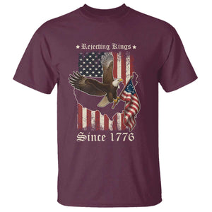 Funny Rejecting Kings Since 1776 T Shirt Vintage American Flag Bald Eagle TS11 Maroon Print Your Wear