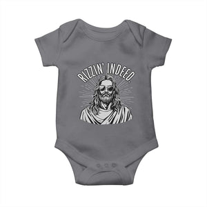 Funny Religious Christian Jesus Meme Baby Onesie Rizzin Indeed TS11 Charcoal Print Your Wear