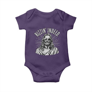 Funny Religious Christian Jesus Meme Baby Onesie Rizzin Indeed TS11 Purple Print Your Wear