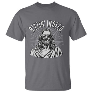 Funny Religious Christian Jesus Meme T Shirt Rizzin Indeed TS11 Charcoal Print Your Wear