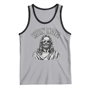 Funny Religious Christian Jesus Meme Tank Top Rizzin Indeed TS11 Athletic Heather Black Print Your Wear