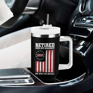 Funny Retired 2025 Tumbler With Handle Under New Management See Wife for Details American Flag TS10 Print Your Wear