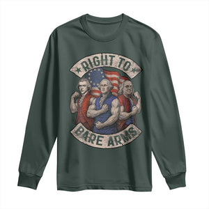 Funny Right to Bare Arms Founding Fathers Long Sleeve Shirt 4th of July Patriotic Celebrations TS10 Dark Forest Green Print Your Wear